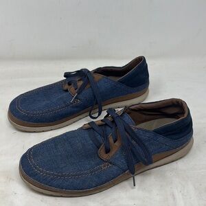 Crocs Mens Santa Cruz playa loafers Blue Denim Shoes size 10